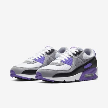 Nike Air Max 90 - Férfi Utcai Cipő - Fehér/Világos Szürke/Fekete/Szürke